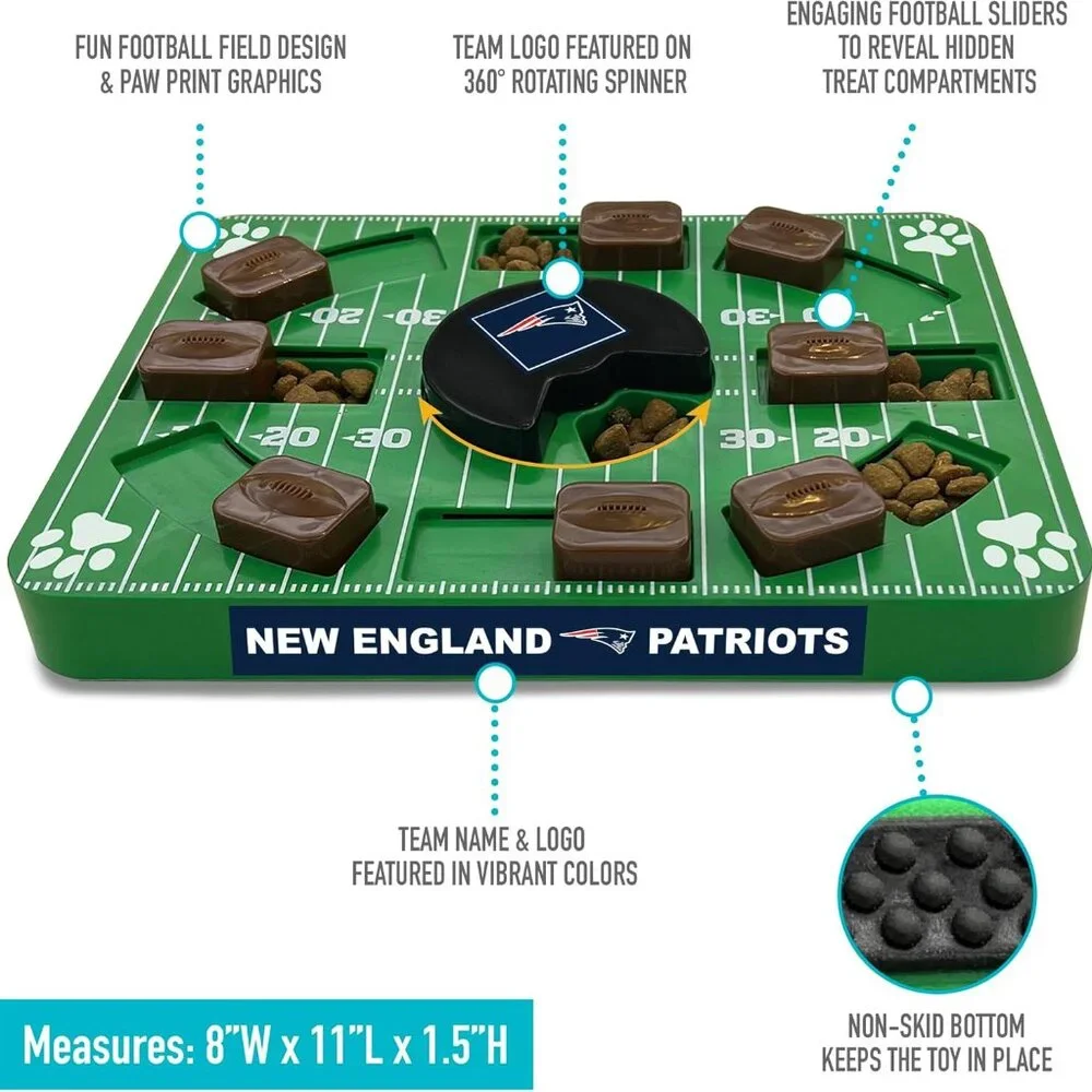 Pets First NFL Patriots Puzzle Treat Toy Dogs & Cats Interactive Dog Treat Toy!
